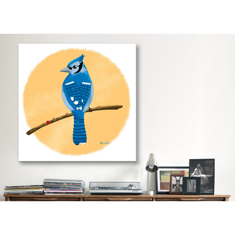 Brian Rubenacker Blue Jay Painting Print on Wrapped Canvas, 26" H x 26" W x 1.5" D