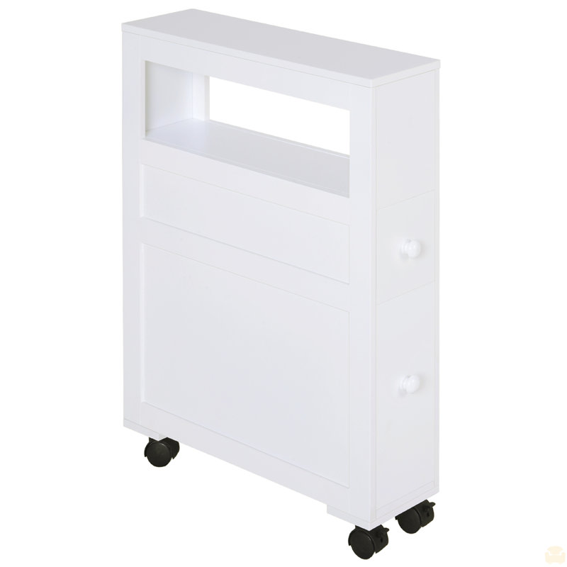 Armoire de rangement latérale en bois, Blanc