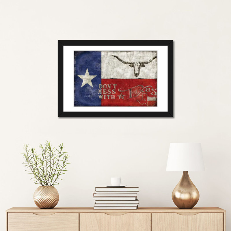 « texas fiers », reproduction d’impression sur toile, H 16 po x l 24 po x P 1 po, Papier d'art encadré noir