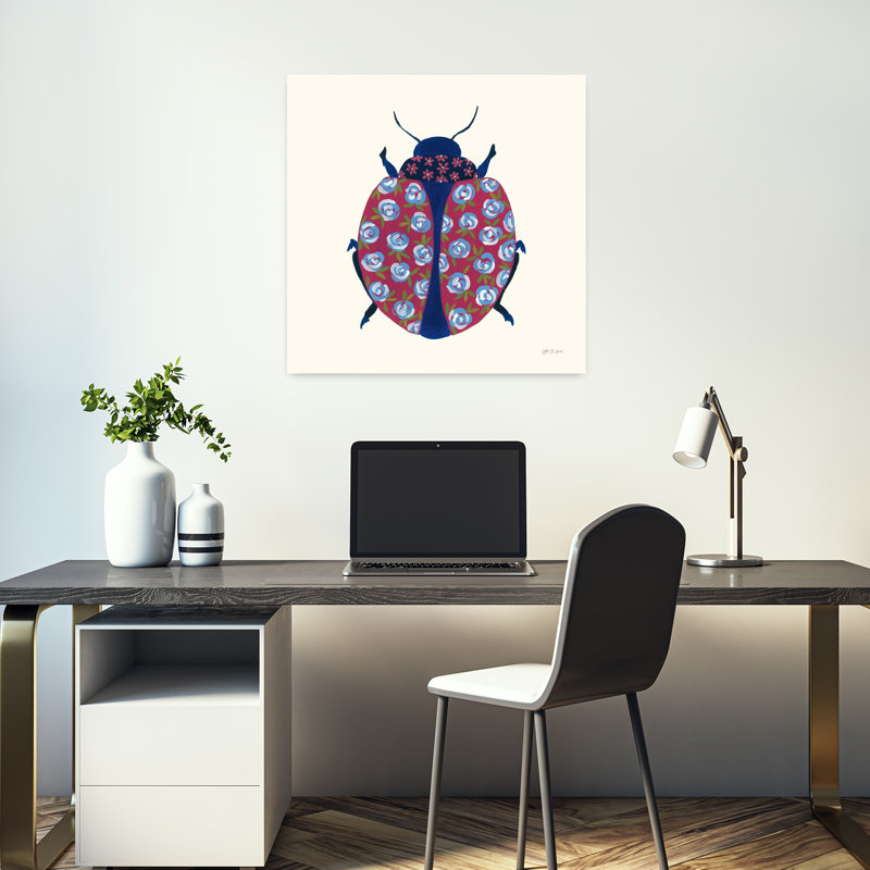 Blooming Beetle I Beetle, art floral, H 18 po x l 18 po
