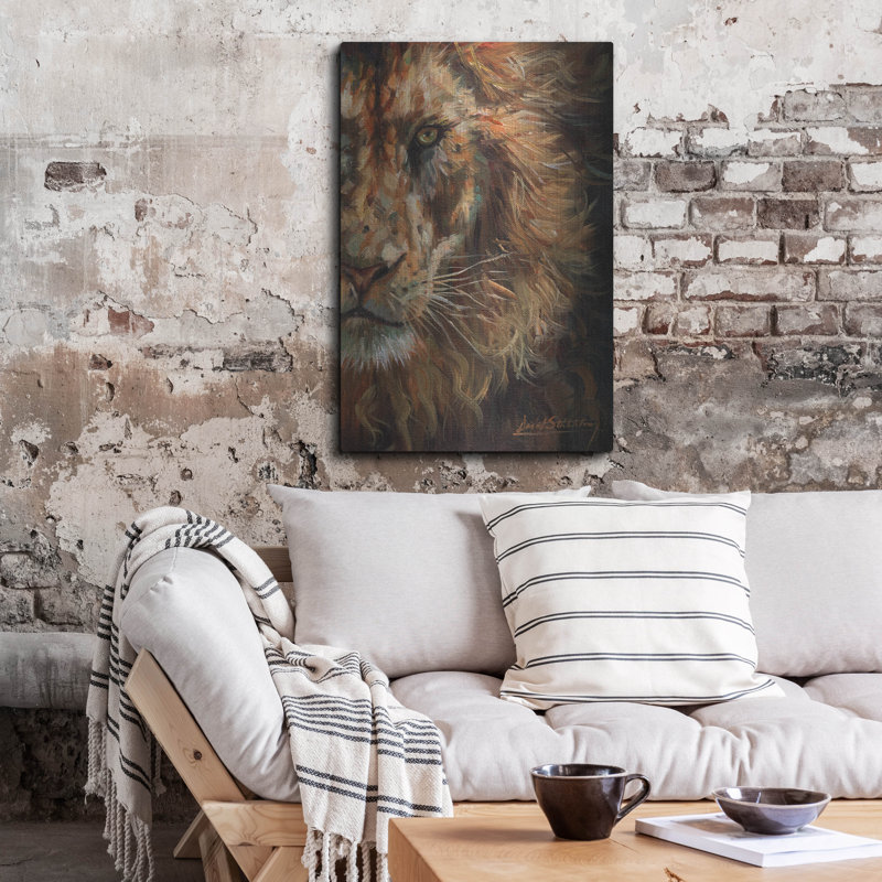 «Lion Half Face2» par David Stribble, art mural en métal, 24 po x 36 po, H 36 po x l 24 po