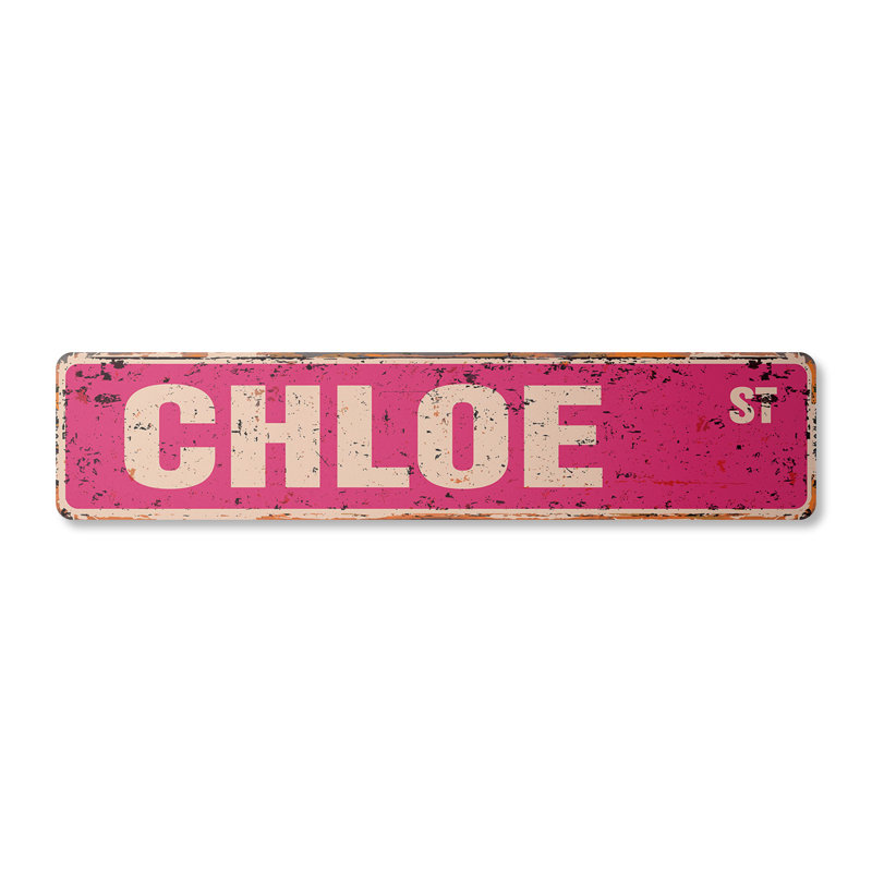 Plaque de rue Chloe, H 4 po x l 18 po x P 0,1 po