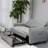 Convertible Bed With Adjustable Back, Velvet Material, 2 Side Pockets & Pillows, Gray For Living Space, House Fabric Pull-Out Option, Pillows Room, Hotel