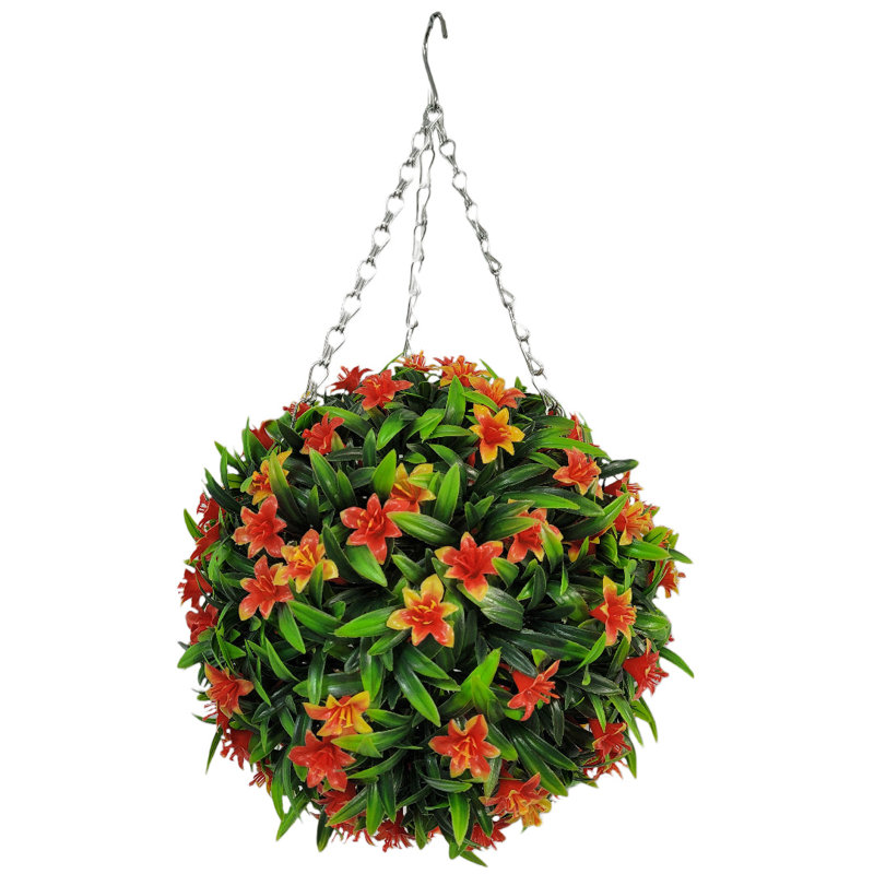 Faux Plant, 38cm H x 38cm W x 38cm D, Orange
