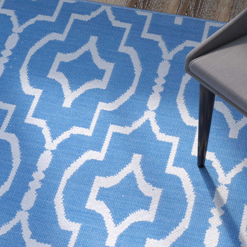 Rennie Hand Woven Cotton Geometric Rug, Rectangle 3' x 5'
