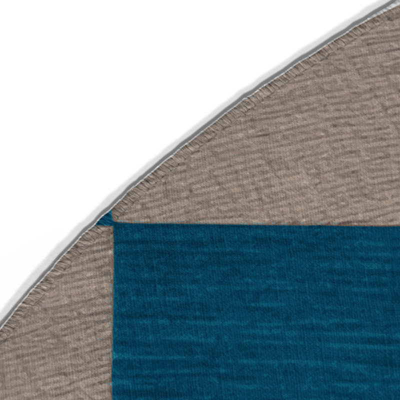 Tapis d'intérieur et d'extérieur à carreaux vert, Rond 5 pi
