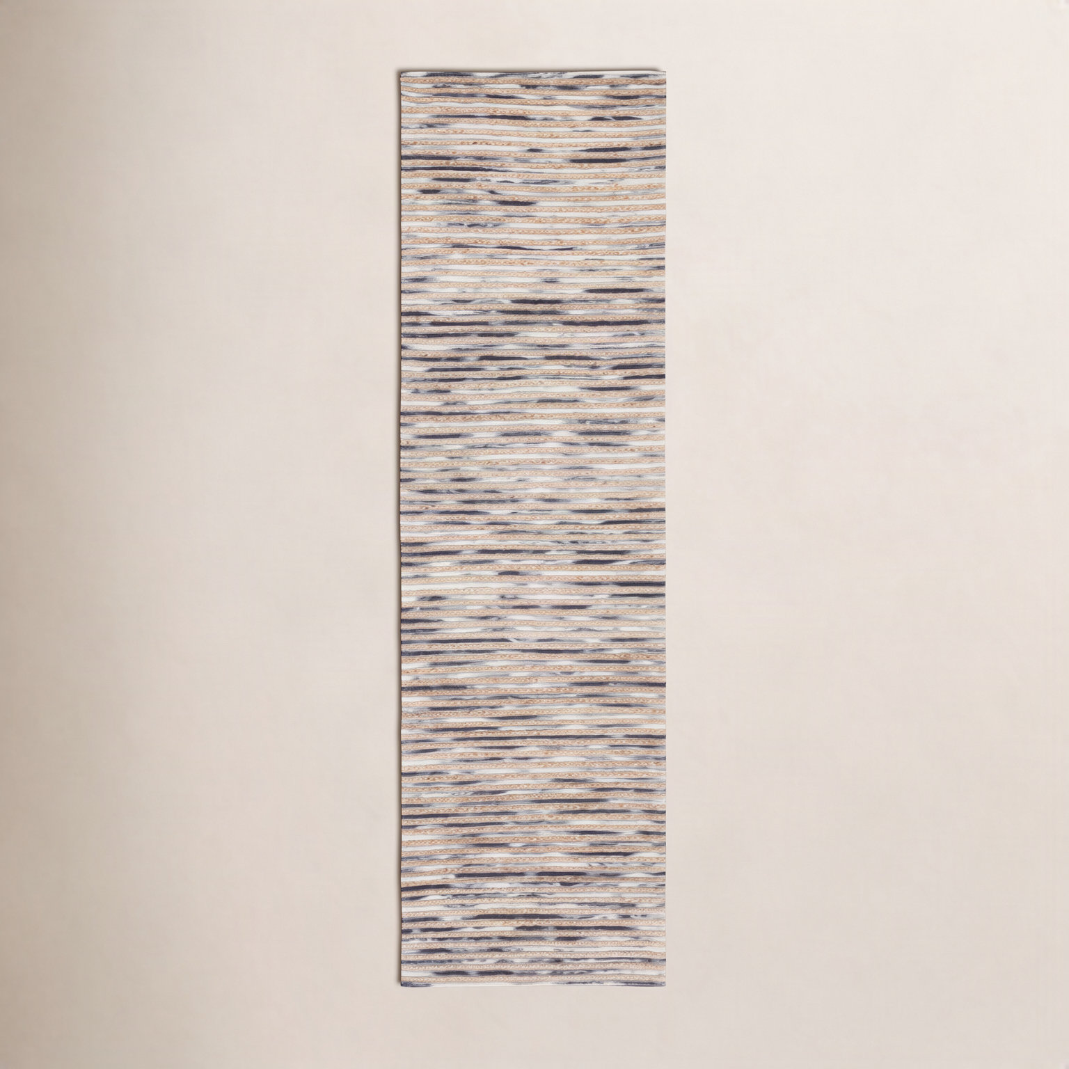 Cocci Natural Gray Hand-Loomed Striped Jute Rug, Runner 2'3" x 8'