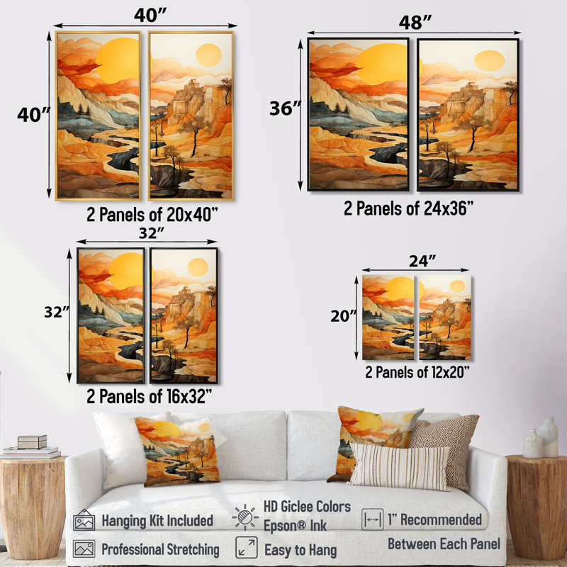 Marylan - Landscapes Canyon Wall Art, 20" H x 24" W, Floater Framed Print, White