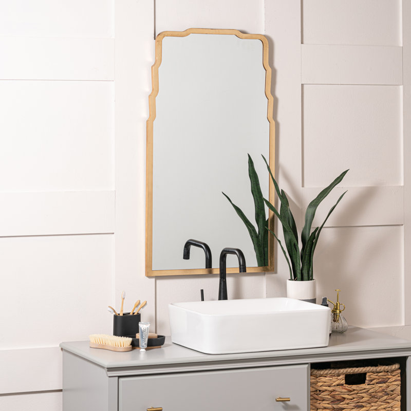 Landen Scalloped Mirror, Gold