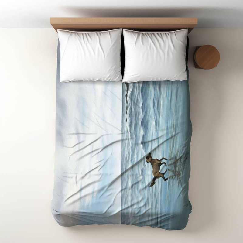 Housse de couette simple chien sur la plage - Animal Home Decor