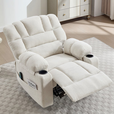 39.4" W Friendly Fabric Manual Recliner Chair With Heating by Latitude Run