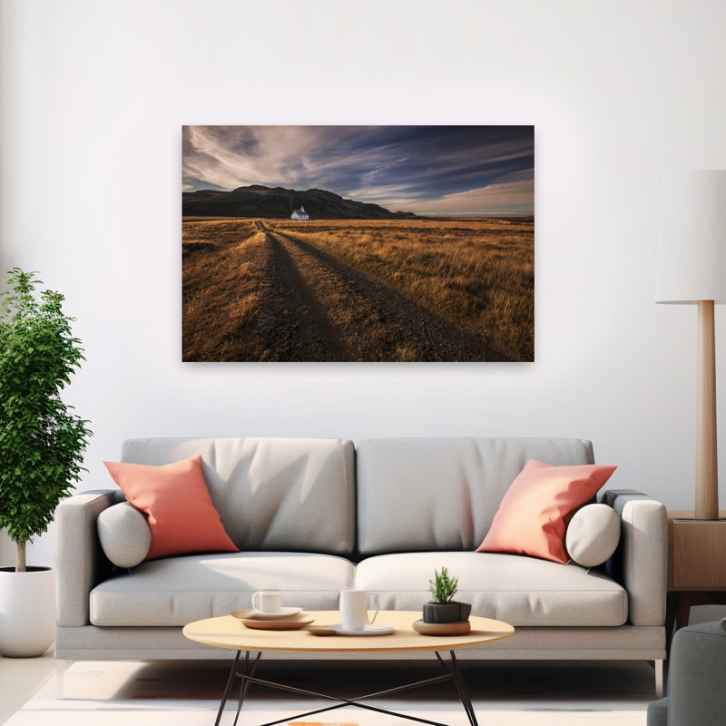 Lonely Church Road - Paysage d'automne dramatique, paisible et serein (affiche murale), H 40 po x l 60 po