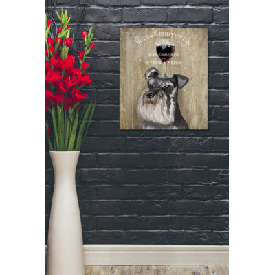 «Dog Au Vin, Schnauzer» par Fab Funky, art mural sur toile