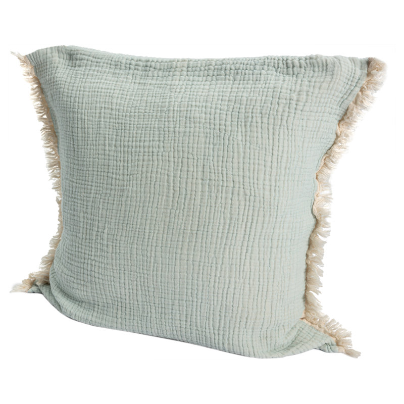 Housse de coussin Ava Karely, Turquoise, Polyester/ bourre en polyester