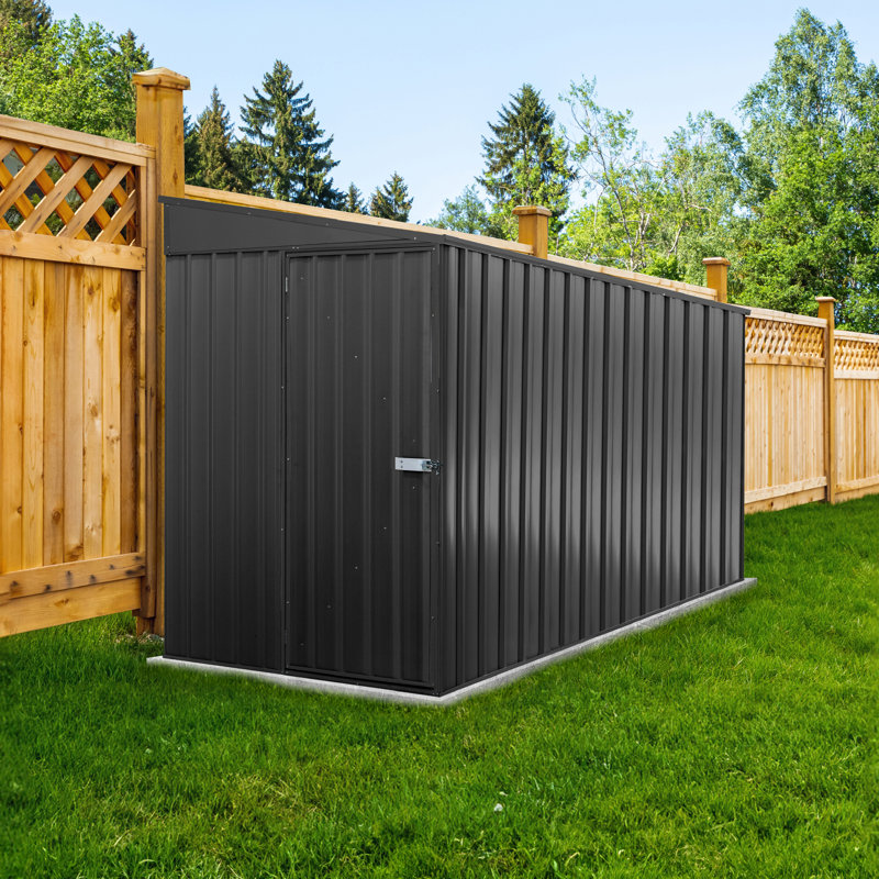 Absco Durango  5' x 10' Metal Galvanized Steel Weather Resistant Bike Storage Shed Monument, 5 Ft. x 10 Ft., Monument