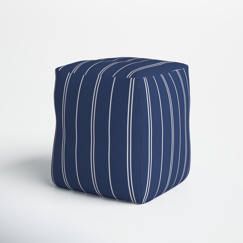 Upholstered Pouf, Navy