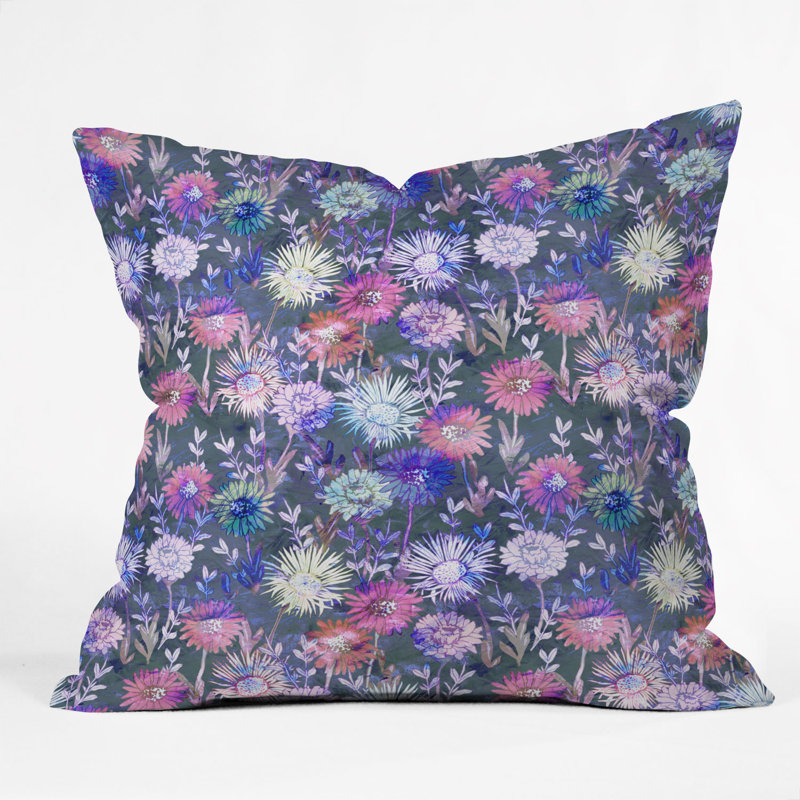 Coussin décoratif intérieur/extérieur à motif floral gillian brun schatzi brown, 16 po x 1 po, Mauve