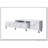 1pc Modern Sleek  Finish Faux Marble Accents Silver-tone Legs TV Stand Console Living Room Furniture