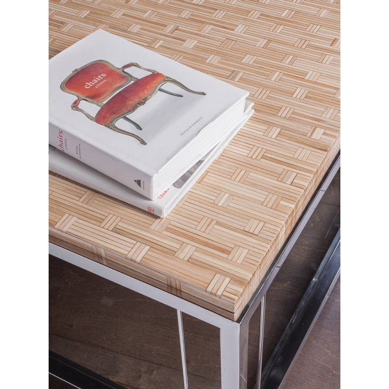 Contemporary Thatch Rectangular Cocktail Table in Gray/Brown