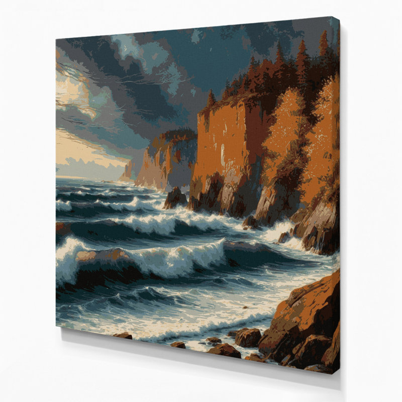 Art mural sur toile Coastal Autumn Coast, H 32 po x l 32 po