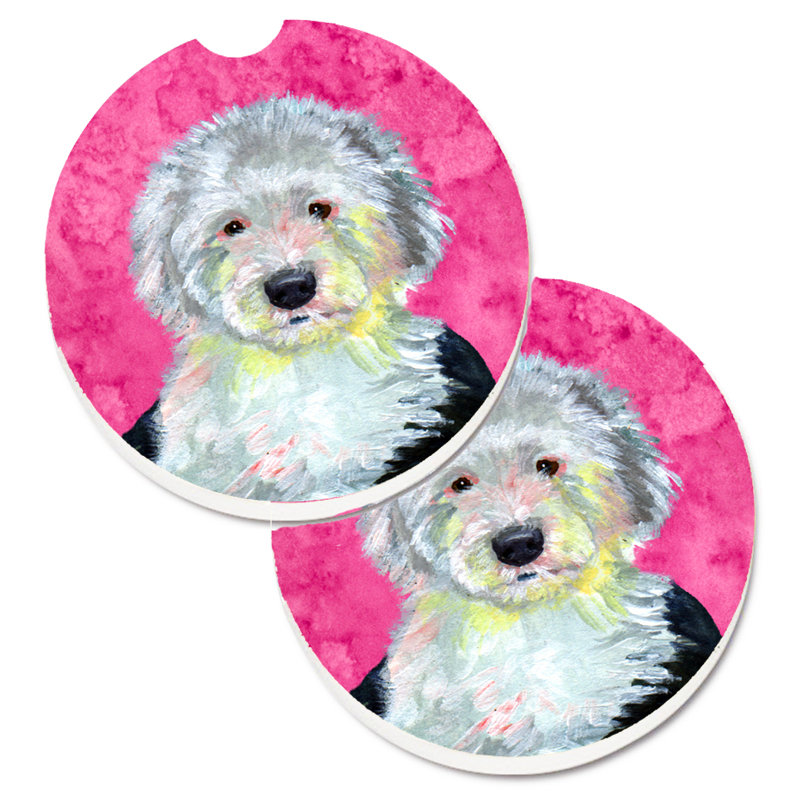 Sous-verre barbu collie voiture, Berger anglais