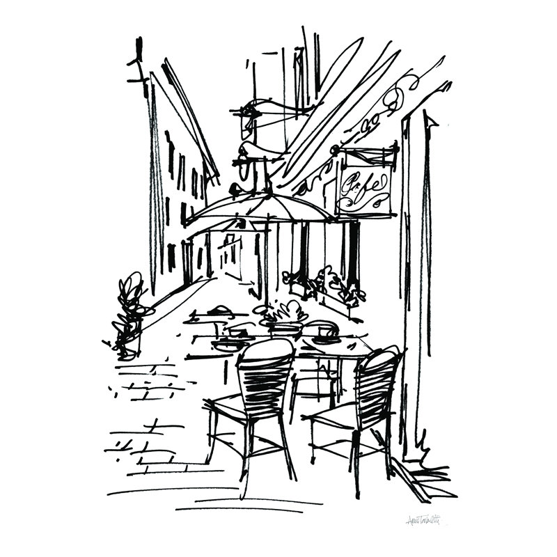 " Cafe Sketch II ", 30" H x 20" W