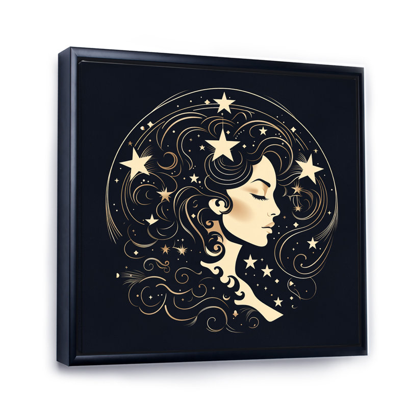 Astrologique Stargazer V, H 16 po x l 16 po x P 1 po, Cadre flottant noir