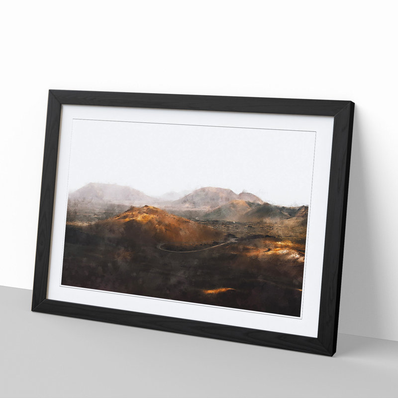 Lanzarote - Picture Frame Painting, 36cm H x 48cm W x 2cm D, Black Framed