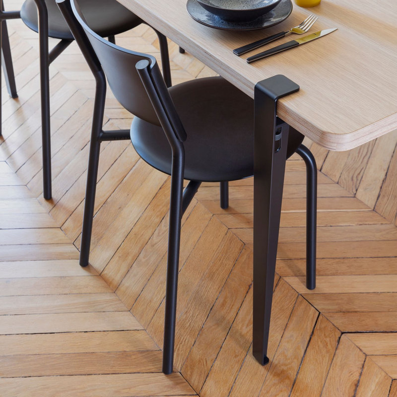 Pieds de table en acier Tiptoe, Graphite Black