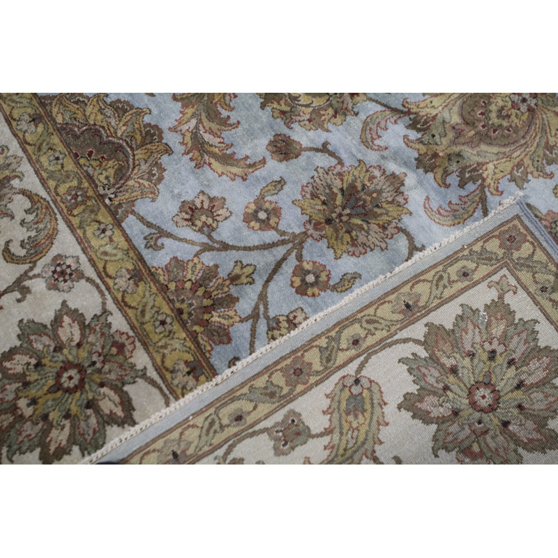 Cornwall Wool Oriental Area Rug in Light Blue/Ivory, Rectangle 7'10" x 10'1"