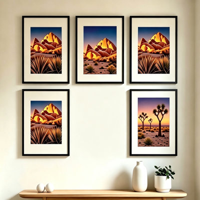 Set of 5 White 13×19 Picture Frames, PVC Large Wall Mount Frames with PS Glass & Acid-Free Mat – Horizontal/Vertical Display for Art Prints, Posters, Panoramic Photos