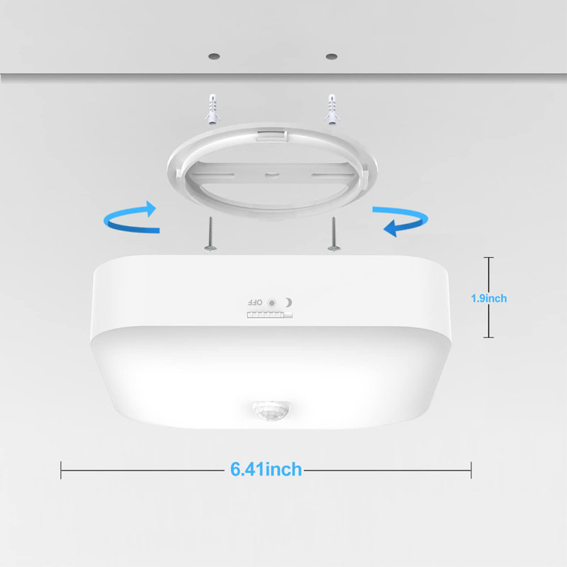 Motion Sensor Rechargeable Ceiling Light Indoor With Remote, Wireless Battery Operated Rechargeable Sensor Light For Closet, Garage, Hallway, 3000K-6000K Battery Powered Shower Lights