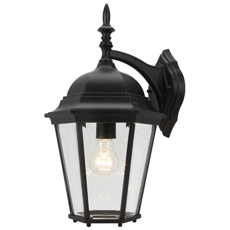 Lanterne murale d'extérieur H 13 po Treviso, Bronze huilé, H 17 po x l 9,25 po x P 9,25 po