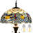 Tiffany Floor Lamp LED Antique Art Standing Reading Light 64" Tall Blue Stained Glass Lotus Shade