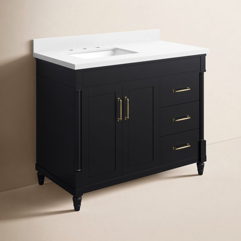 Meuble-lavabo simple 42 po Burdick, Noir Impress