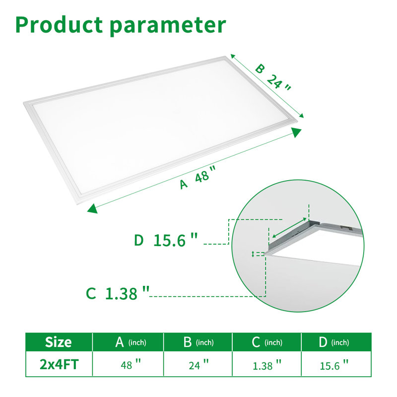 2x4ft Dimmable Led Flat Panel Light Surface Mount Light Fixtures-2 Pack