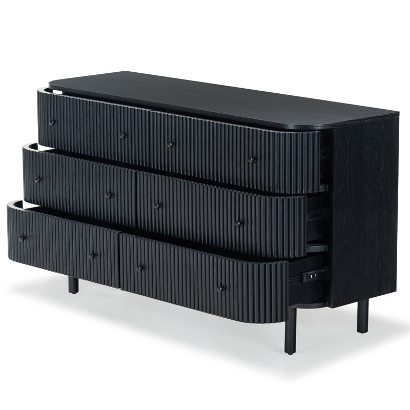 Commode 6 tiroirs Shelbie, Noir