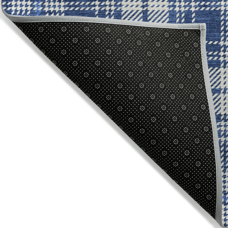 Navy Synthetic Flat Woven Washable 10' x 14' Rug