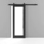 Porte de grange robuste | Verre transparent Lucia | Ensemble de quincaillerie lourde pour cintres de rail | Portes intérieures solides-87390637
