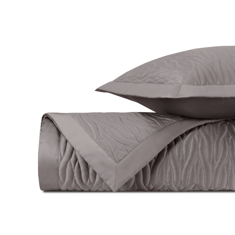 Napa Quilted Sateen Coverlet Set, Chrome, Twin Coverlet + 1 Euro Sham