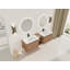 Meuble-lavabo mural de 68 po avec lavabo en céramique blanche et tablettes de rangement et 1 porte à fermeture en douceur, emballage KD, contreplaqué