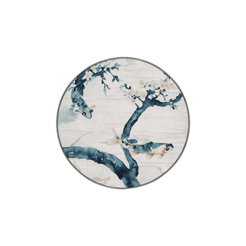 Silky Soft Plush Gray Area Rug, Round 4'
