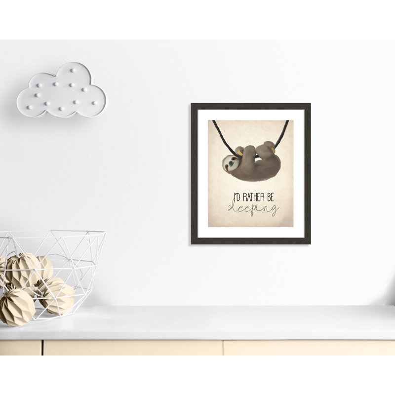 «Sleeping», art encadré, H 26,5 po x l 22,5 po x P 0,63 po, Cadre à texture grain de bois noir