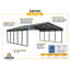 Abri de voiture en acier galvanisé 20 x 20 x 7-40093456