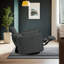Fauteuil inclinable électrique pivotant gris doux avec appui-tête et repose-pieds réglables, gris