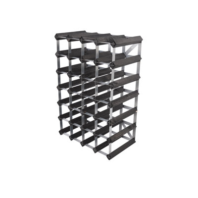 Brejon 30 Bottle Solid Wood Standard Wine Bottle Rack Black