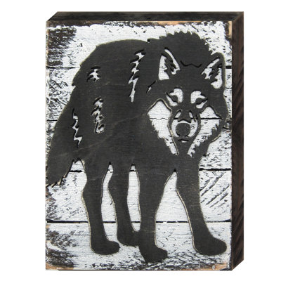 Décoration murale solitaire loup