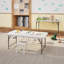 Table pliante à hauteur réglable en granit blanc Techni Home 4 pi avec poignée facile à transporter
