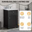 Meuble-lavabo autoportant de 20 po avec lavabo en céramique et tablette de rangement