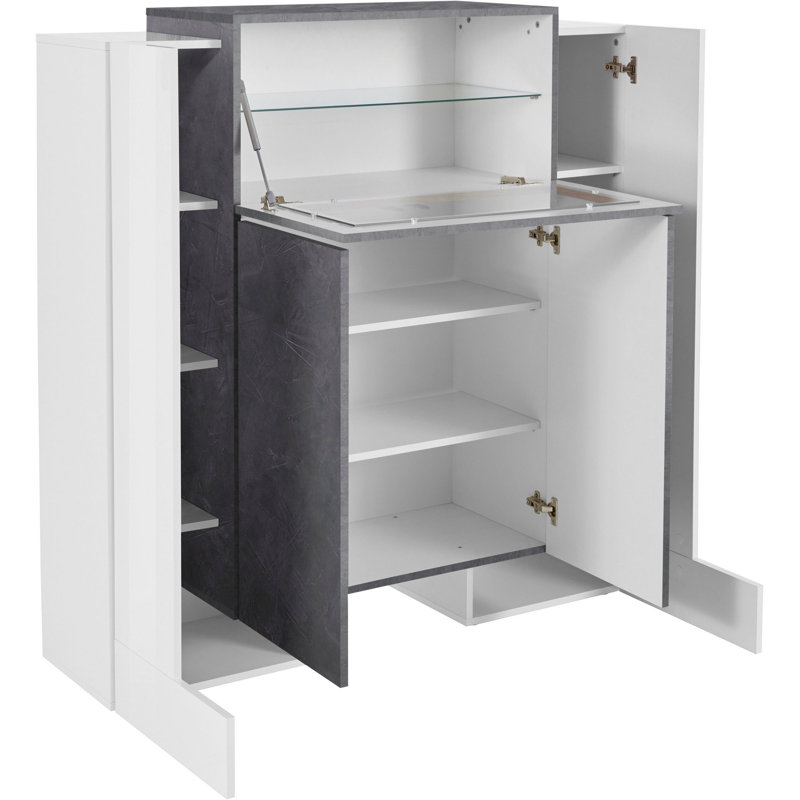 Meadowlands Display Cabinet, White/Black